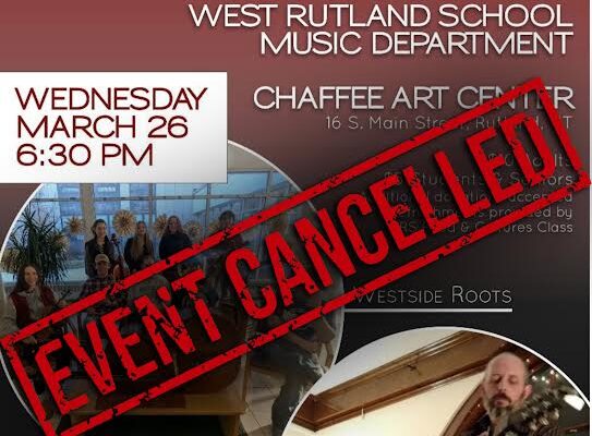 Benefit Concert at the Chaffee March 26 — CANCELLED